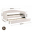Artiss Single Daybed Velvet Trundle Bed Frame Tufted Guest Bed