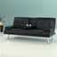 Artiss Sofa Bed 168CM Black PU Leather