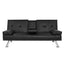 Artiss Sofa Bed 168CM Black PU Leather