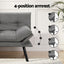 Artiss Sofa Bed Convertible 3 Seater Couch Recliner Lounge Chair Fabric Grey
