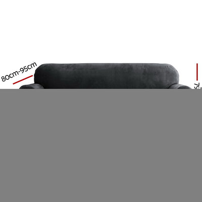 Artiss Sofa Cover Couch Covers 3 Seater Velvet Black