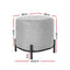 Artiss Square Foot Stool Faux Linen Fabric Ottoman Foot Rest Padded Seat Grey