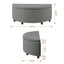 Artiss Storage Ottoman Bench Linen Fabric Tufted Half Round Footstool Grey