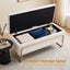 Artiss Storage Ottoman Boucle Padded Seat Footrest Hidden Storage Cream White