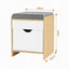 Artiss Storage Ottoman with Drawer 100kg Capacity Footrest Cushion Oak