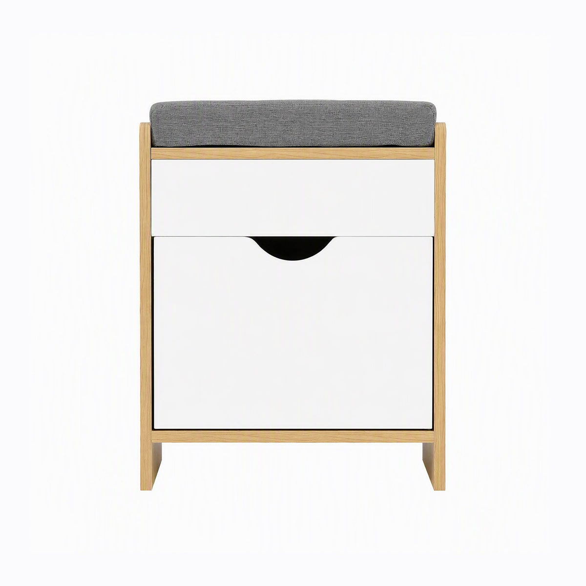 Artiss Storage Ottoman with Drawer 100kg Capacity Footrest Cushion Oak