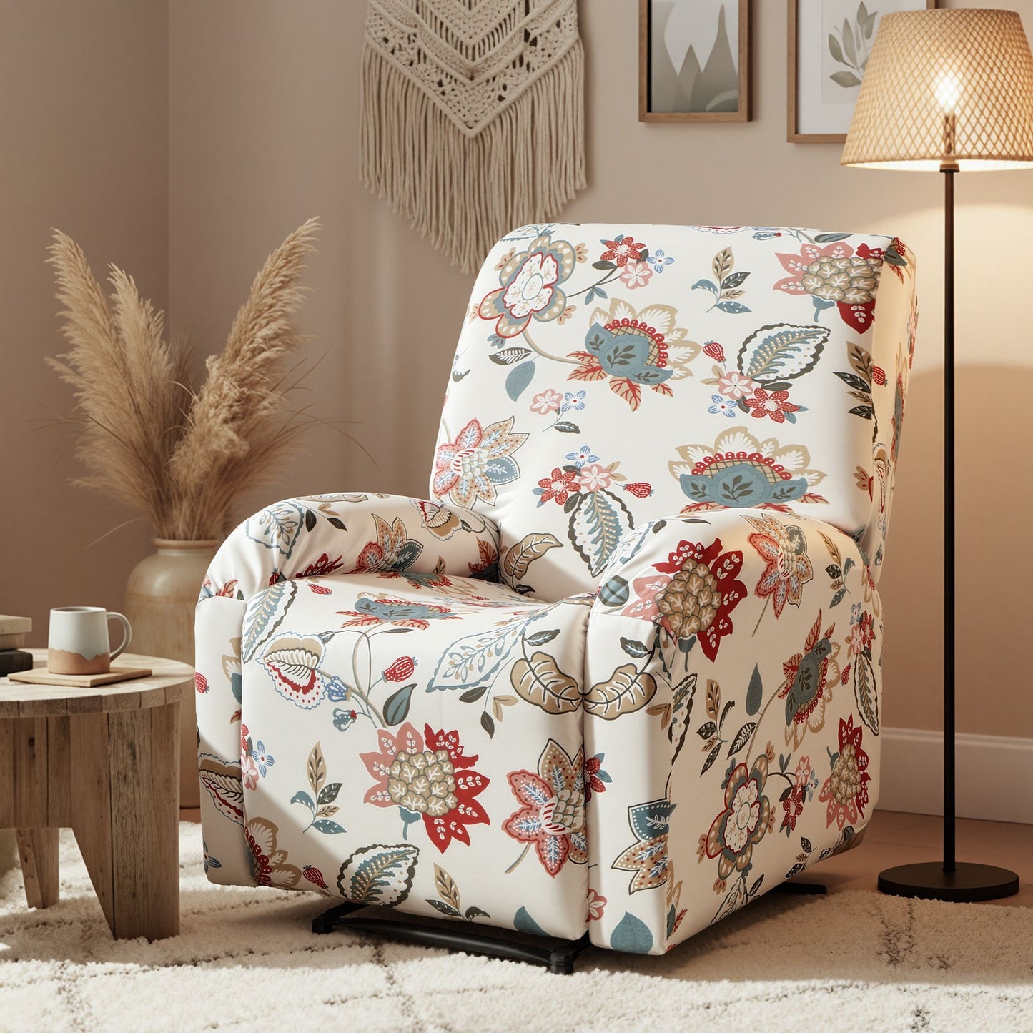 Artiss Stretch Kids Recliner Cover 4-Pieces Recliner Chair Slipcovers Printed Polyester