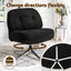Artiss Swivel Chair Nursing Armchair Lounge Corduroy Steel Star Base Black