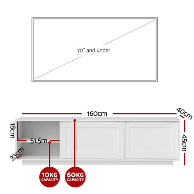 Artiss TV Unit Entertainment Unit Storage Cabinet 160cm White