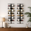 Artiss Wall Mounted Wine Rack Holder Black Metal - Set of 2 (18-Bottle Capacity)
