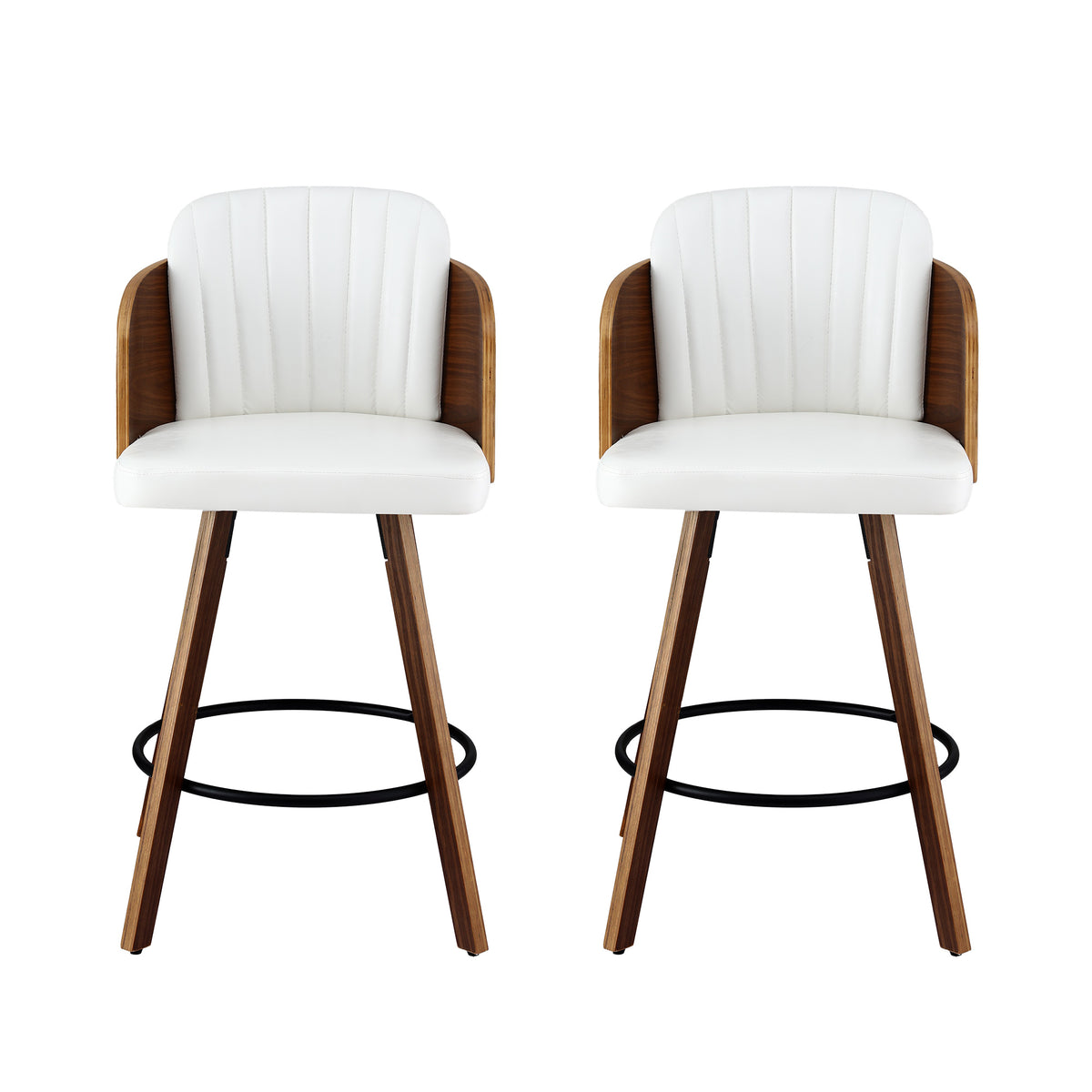 Artiss Wooden Bar Stools Swivel Kitchen Counter Stool Chair 58cm Seat Height