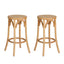Artiss X2 Bar Stools Wooden Stool Counter Chair Kitchen Barstools Rattan Seat
