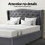 Artiss and BedStory Double Bed Frame and Mattress Set Memory Foam Cooling Gel Medium Soft Tufted Wing Headboard Grey