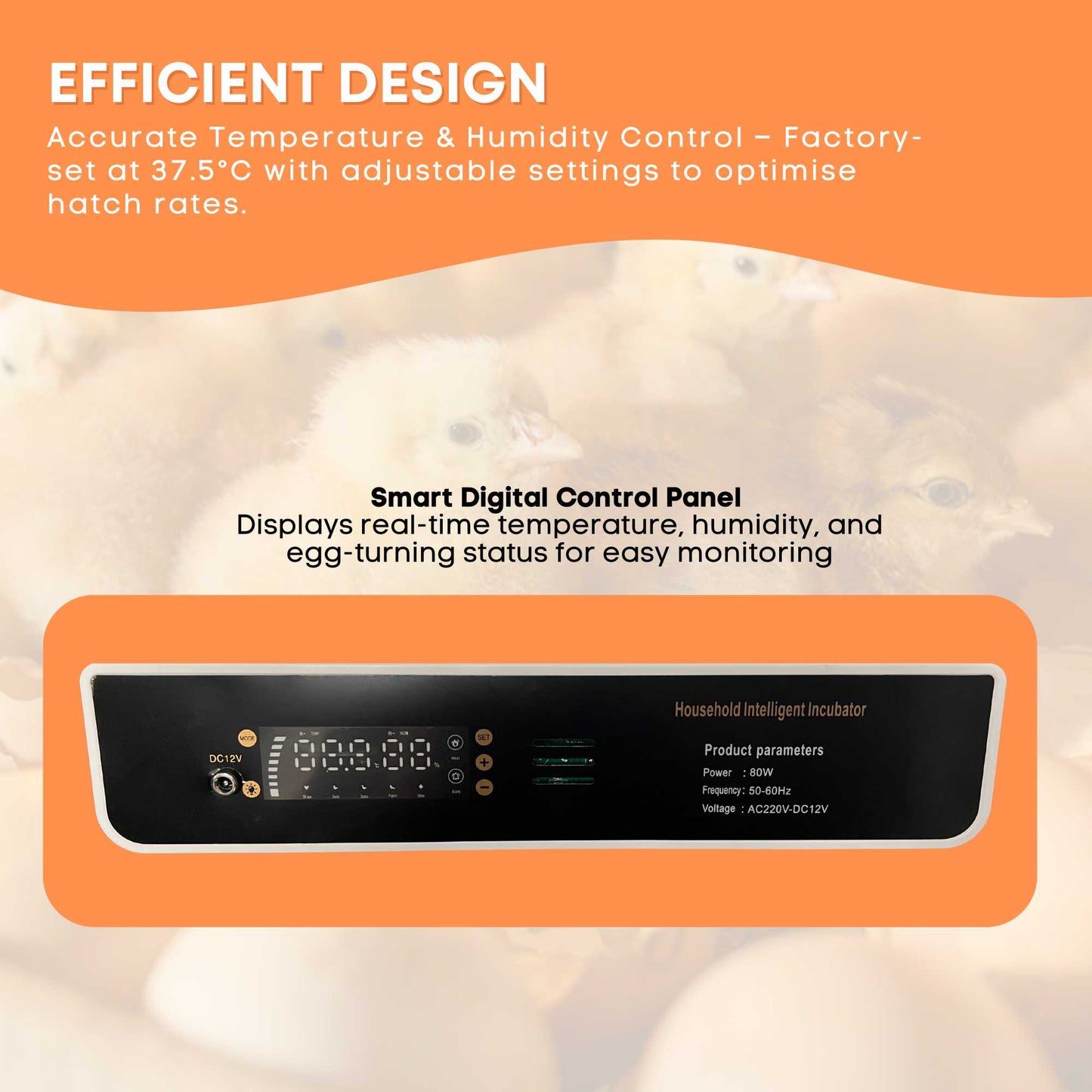 Automatic 70 Egg Incubator - Electric Digital Turning Chicken Quail Duck Hatching