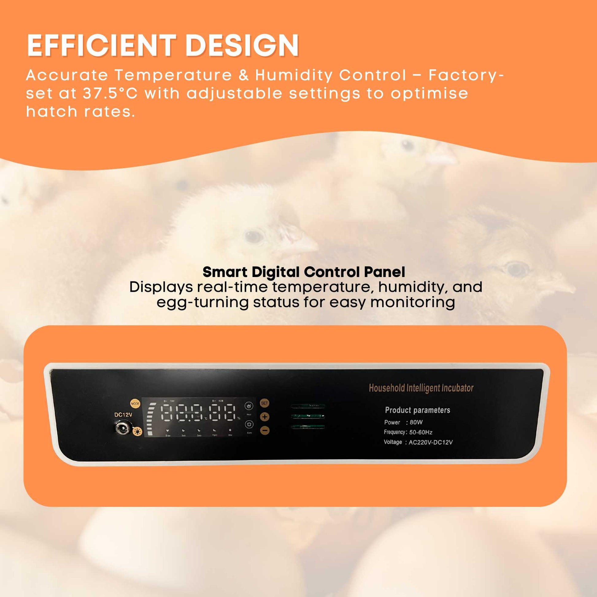 Automatic 70 Egg Incubator - Electric Digital Turning Chicken Quail Duck Hatching