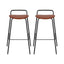 2x Artiss Bar Stools Kitchen Counter Stools Metal Brown