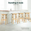 Artiss 4x Bar Stools Kitchen Chairs Wooden Nature