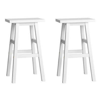 Artiss Set of 2 Beech Wood Bar Stools - White