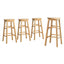 Artiss 4x Bar Stools Round Chairs Wooden Nature
