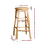 Artiss 4x Bar Stools Round Chairs Wooden Nature
