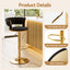 Artiss 2x Bar Stools Gas Lift Adjustable Velvet Woven Backrest Vivien Black