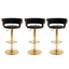 Artiss 3x Bar Stools Gas Lift Adjustable Velvet Woven Backrest Vivien Black
