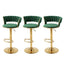 Artiss 3x Bar Stools Gas Lift Adjustable Velvet Woven Backrest Vivien Green