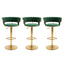 Artiss 3x Bar Stools Gas Lift Adjustable Velvet Woven Backrest Vivien Green