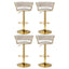 Artiss 4x Bar Stools Gas Lift Velvet Woven Backrest Ivory
