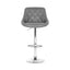 Artiss Set of 2 Bar Stools PU Leather Diamond Style - Grey