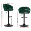 Artiss Set of 2 Bar Stools Kitchen Stool Swivel Chair Gas Lift Velvet Chairs Green Nessah