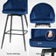 Artiss 4x Bar Stools Velvet Swivel Metal Legs Blue