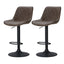 Artiss Set of 2 Bar Stools Kitchen Stool Chairs Metal Barstool Dining Chair Brown Rushal