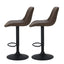 Artiss Set of 2 Bar Stools Kitchen Stool Chairs Metal Barstool Dining Chair Brown Rushal