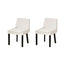 Artiss Dining Chairs Set of 2 Corduroy Wooden Beige