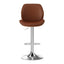 Artiss 1X Bar Stool Bentwood Swivel Adjustable Kitchen Dining Counter Stool Leather Brown