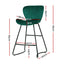 Artiss Bar Stools Kitchen Stool Velvet Dining Chairs Green Barstool Chair Metal