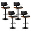 Artiss 4x Bar Stools Kitchen Dining Chairs Gas Lift Stool Wooden Leather Black