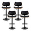 Artiss 4x Bar Stools Kitchen Dining Chairs Gas Lift Stool Wooden Leather Black