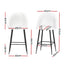 Artiss Set of 2 Bar Stools Kitchen Dining Chair Stool White Chairs Sherpa Boucle