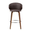 2x Artiss Bar Stools Dining Chairs Contoured Leather Wood Stool