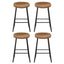 Artiss 4x Bar Stools Kitchen Dining Chairs Counter Stool PU Leather Metal Brown