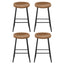 Artiss 4x Bar Stools Kitchen Dining Chairs Counter Stool PU Leather Metal Brown