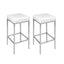 Artiss Set of 2 PU Leather Backless Bar Stools - White and Chrome