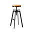 Artiss Adjustable Height Swivel Bar Stool - Black and Wood