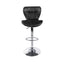 Artiss Set of 2 PU Leather Patterned Bar Stools - Black and Chrome