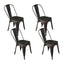 Artiss Set of 4 Metal Bar Stools - Gunmetal