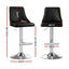 Artiss 2X Bar Stool Wood Swivel Adjustable Kitchen Counter Stool Leather Black