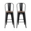 2x Artiss Metal Bar Stools Wooden Seat Retro Counter Stool
