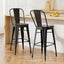 2x Artiss Metal Bar Stools Wooden Seat Retro Counter Stool